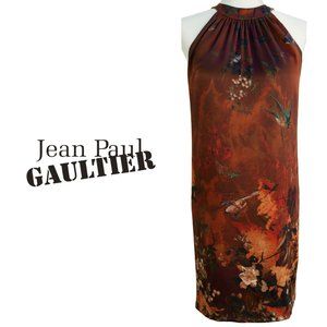JEAN PAUL GAULTIER Silk Bird Sleeveless Dress